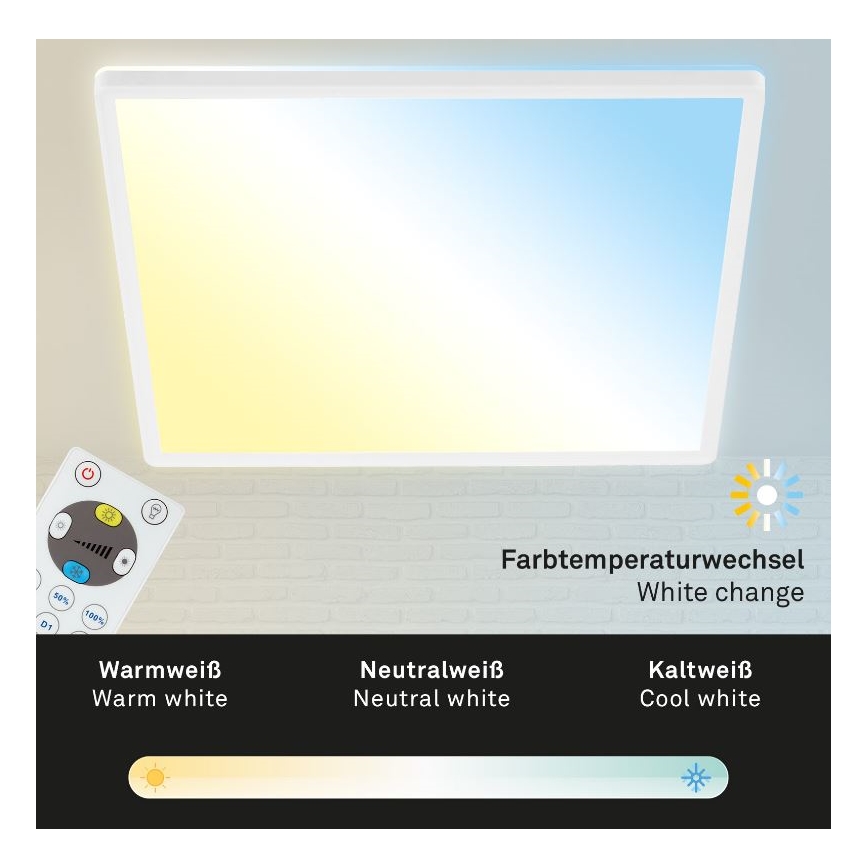 Briloner 7082-016 - Himmennettävä LED-kattovalaisin SLIM LED/22W/230V 2700-6500K + kauko-ohjaus