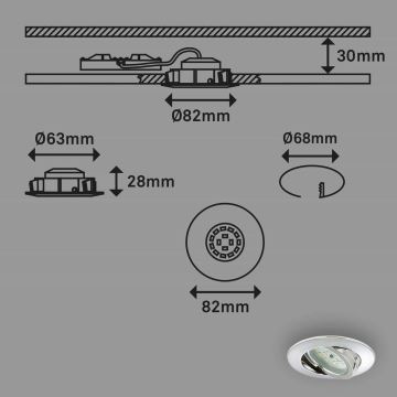 Briloner 7209-038 - SETTI 3x LED Kylpyhuoneen upotettava valo LED/5W/230V IP23