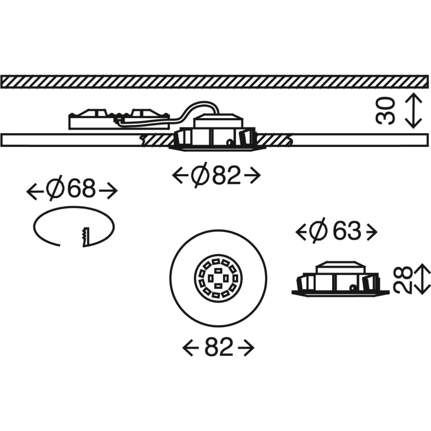 Briloner 7232-019 - LED Himmennettävä upotettu kylpyhuonevalaisin LED/5,5W/230V IP23