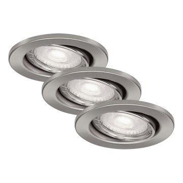 Briloner 7277-032 - SETTI 3x LED Himmennettävä upotettu kylpyhuonevalaisin 1xGU10/5W/230V IP23