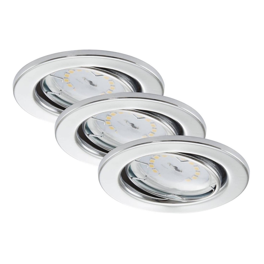 Briloner 7277-038 - SETTI 3x LED Himmennettävä upotettu kylpyhuonevalaisin 1xGU10/5W/230V IP23