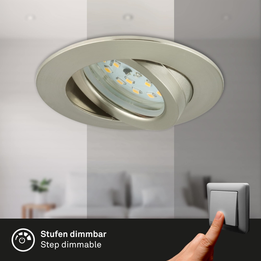 Briloner 7296-012 - LED Himmennettävä upotettu kylpyhuonevalaisin ATTACH LED/6,5W/230V IP23 kromi