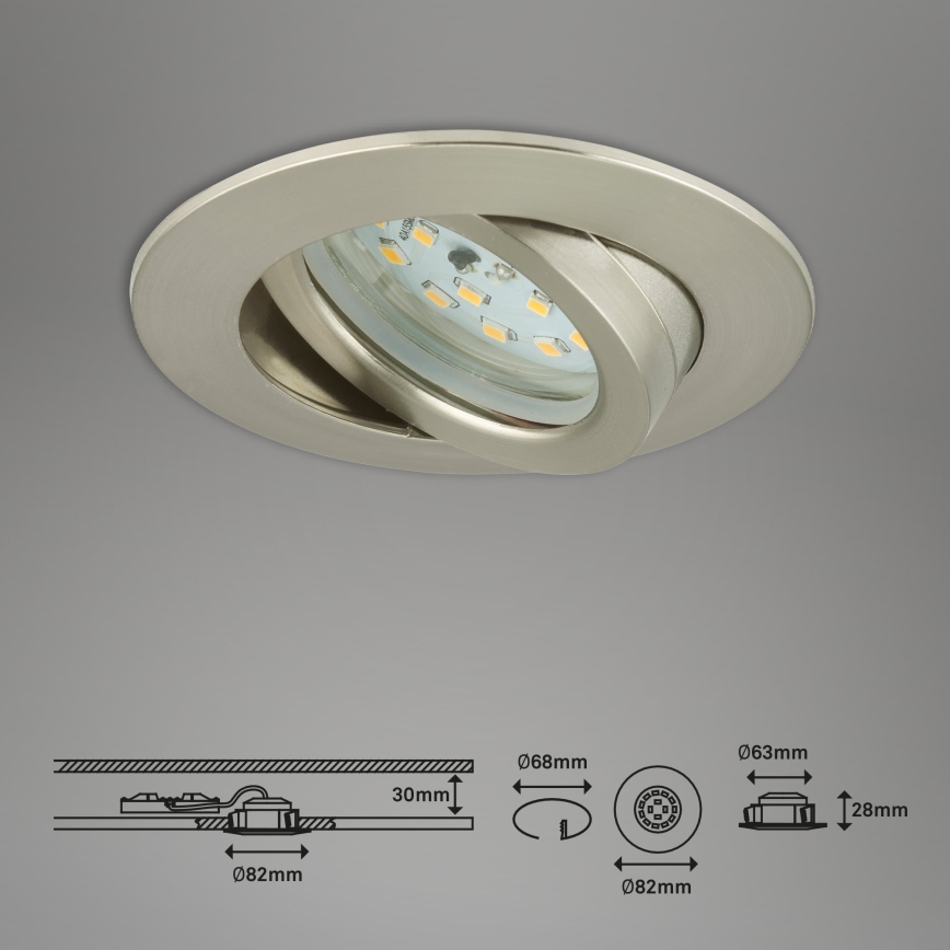 Briloner 7296-012 - LED Himmennettävä upotettu kylpyhuonevalaisin ATTACH LED/6,5W/230V IP23 kromi