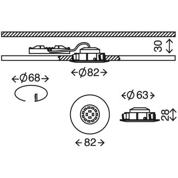 Briloner 7296-012 - LED Himmennettävä upotettu kylpyhuonevalaisin ATTACH LED/6,5W/230V IP23 kromi