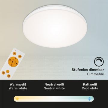 Briloner 7377-016 - Himmennettävä LED-kattovalaisin LED/12W/230V 3000-6500K + kauko-ohjaus