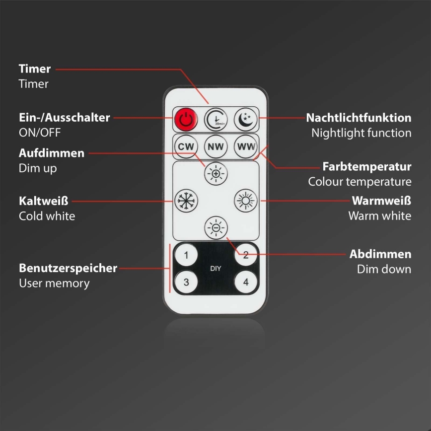 Briloner 7459-417 - Himmennettävä LED-kattovalaisin DECO LED/24W/230V 2700-6500K + kauko-ohjaus