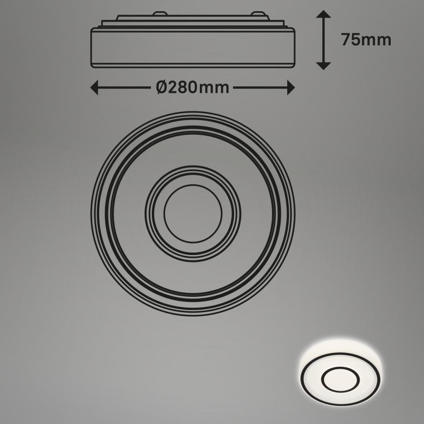 Briloner - LED-kattovalaisin SIRKEL LED/12W/230V musta