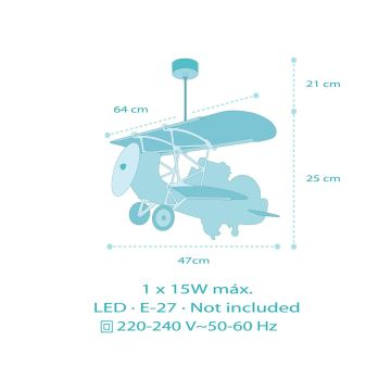 Dalber 54542 - Lasten kattokruunu LITTLE CROCODILE 1xE27/15W/230V