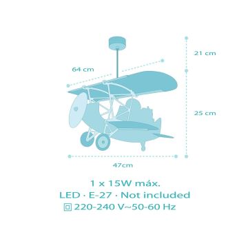 Dalber 54602 - Lasten kattokruunu LITTLE LION 1xE27/15W/230V