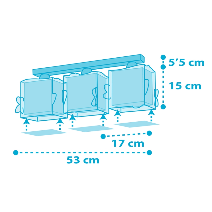 Dalber 63473 - Lasten kattovalaisin BABY SHARK 3xE27/60W/230V