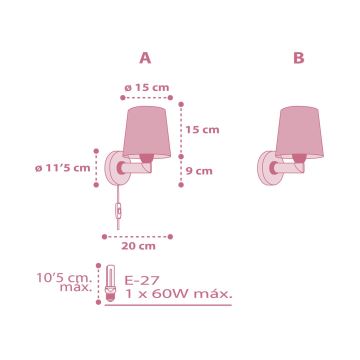 Dalber 82469 - Lasten seinävalaisin FLAMINGO 1xE27/15W/230V