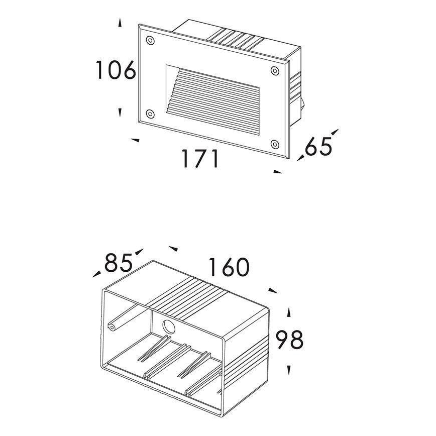 Deko-Light 100028 - Sisäänrakennettu valo SIDE 1xG9/40W/230V IP65