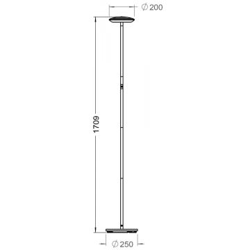 Deko-Light 343028 - Himmennettävä LED-lattiavalaisin BERMUDA LED/18W/230V 3000K musta