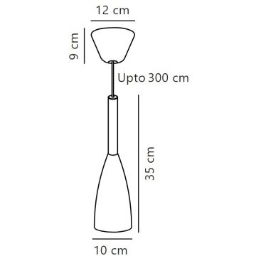 DFTP by Nordlux - Kattokruunu johdossa PURE 1xE27/40W/230V halkaisija 10 cm musta/saksanpähkinä