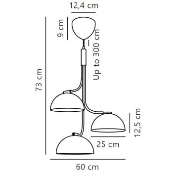 DFTP by Nordlux - Kattokruunu johdossa TULLIO 3xE14/25W/230V valkoinen