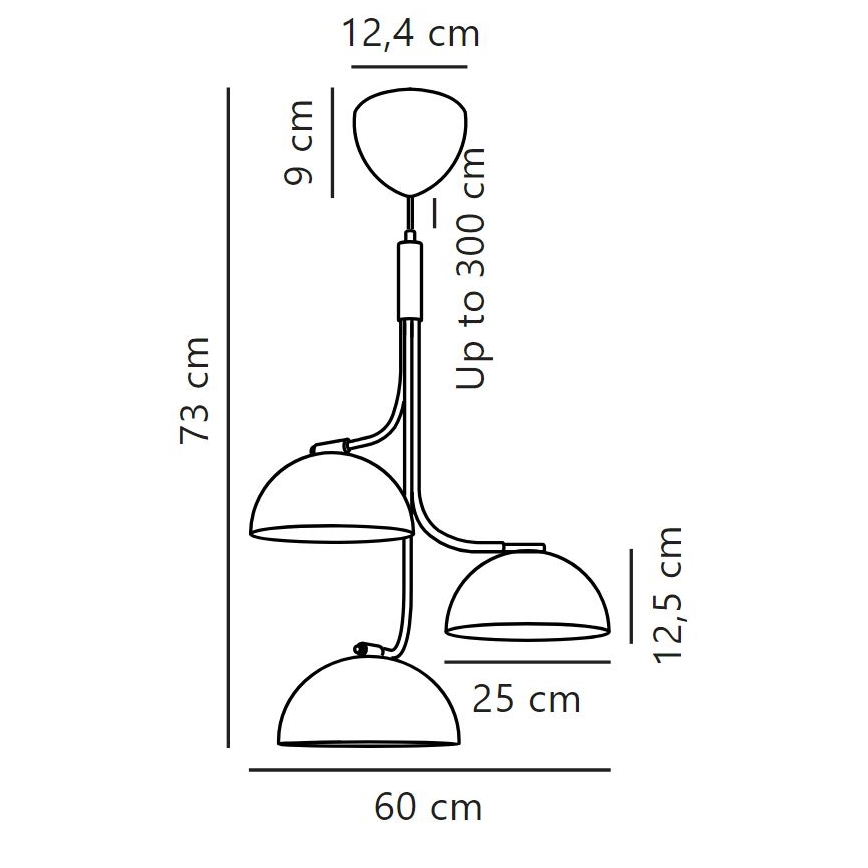 DFTP by Nordlux - Kattokruunu johdossa TULLIO 3xE14/25W/230V valkoinen