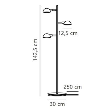 DFTP by Nordlux - Lattialamppu NOMI 3xE14/8W/230V musta