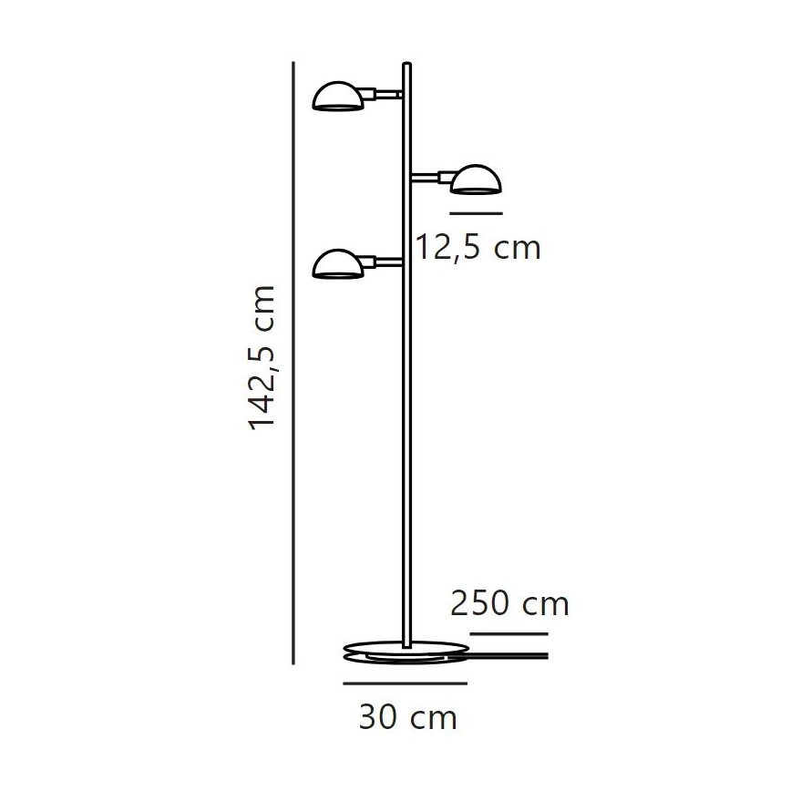 DFTP by Nordlux - Lattialamppu NOMI 3xE14/8W/230V musta