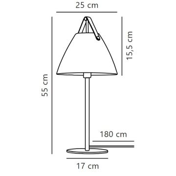 DFTP by Nordlux - Pöytävalaisin STRAP 1xE27/40W/230V valkoinen