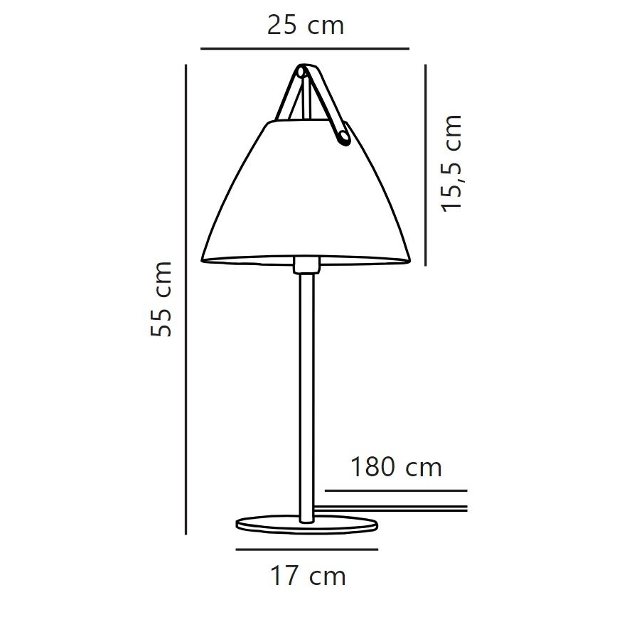 DFTP by Nordlux - Pöytävalaisin STRAP 1xE27/40W/230V valkoinen