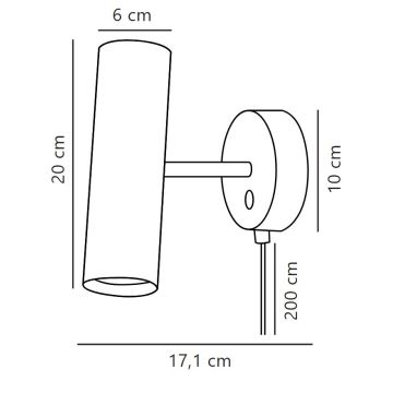 DFTP by Nordlux - Seinäkohdevalo MIB 1xGU10/8W/230V musta