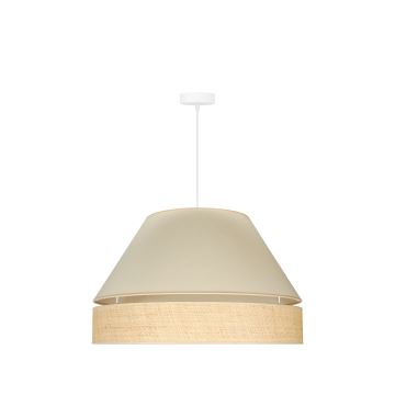 Duolla - Kattokruunu johdossa YUTE AVIGNON 1xE27/15W/230V kerma/beige