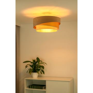 Duolla - Kiinteä kattokruunu KOBO 1xE27/15W/230V halkaisija 45 cm beige/kulta/kerma