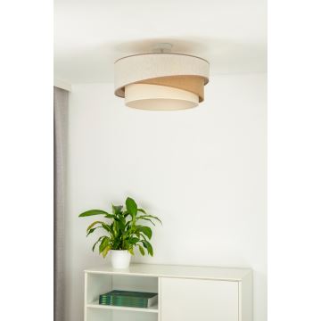 Duolla - Kiinteä kattokruunu KOBO 1xE27/15W/230V halkaisija 45 cm beige/ruskea/valkoinen