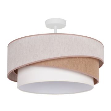 Duolla - Kiinteä kattokruunu KOBO 1xE27/15W/230V halkaisija 45 cm beige/ruskea/valkoinen