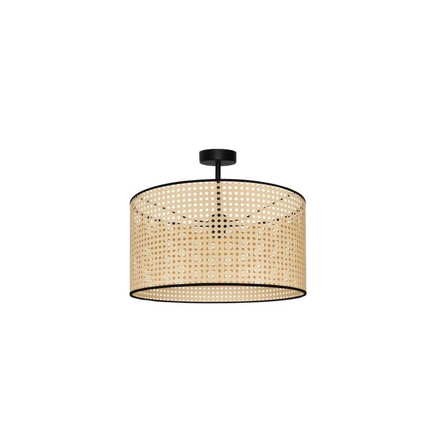 Duolla - Kiinteä kattokruunu ROLLER RATTAN 1xE27/15W/230V beige/musta