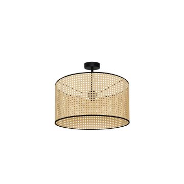 Duolla - Kiinteä kattokruunu ROLLER RATTAN 1xE27/15W/230V beige/musta