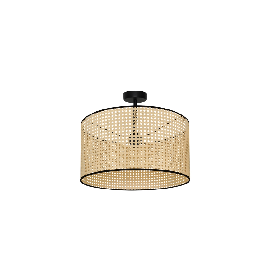 Duolla - Kiinteä kattokruunu ROLLER RATTAN 1xE27/15W/230V beige/musta