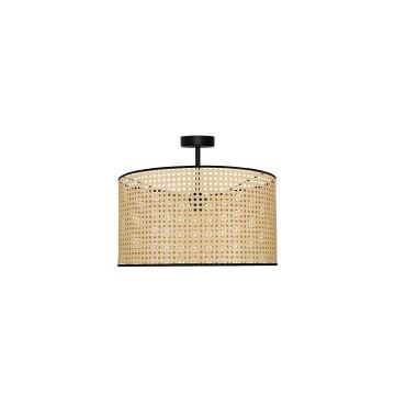 Duolla - Kiinteä kattokruunu ROLLER RATTAN 1xE27/15W/230V beige/musta