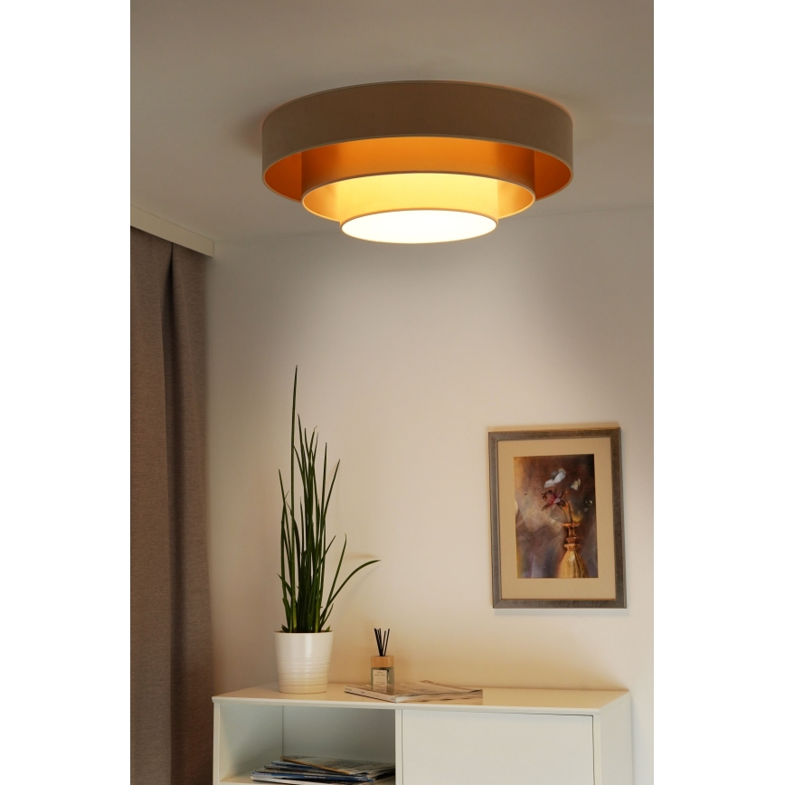 Duolla - LED-kattovalaisin LUNETA LED/26W/230V halkaisija 60 cm 4000K beige/kulta/kerma