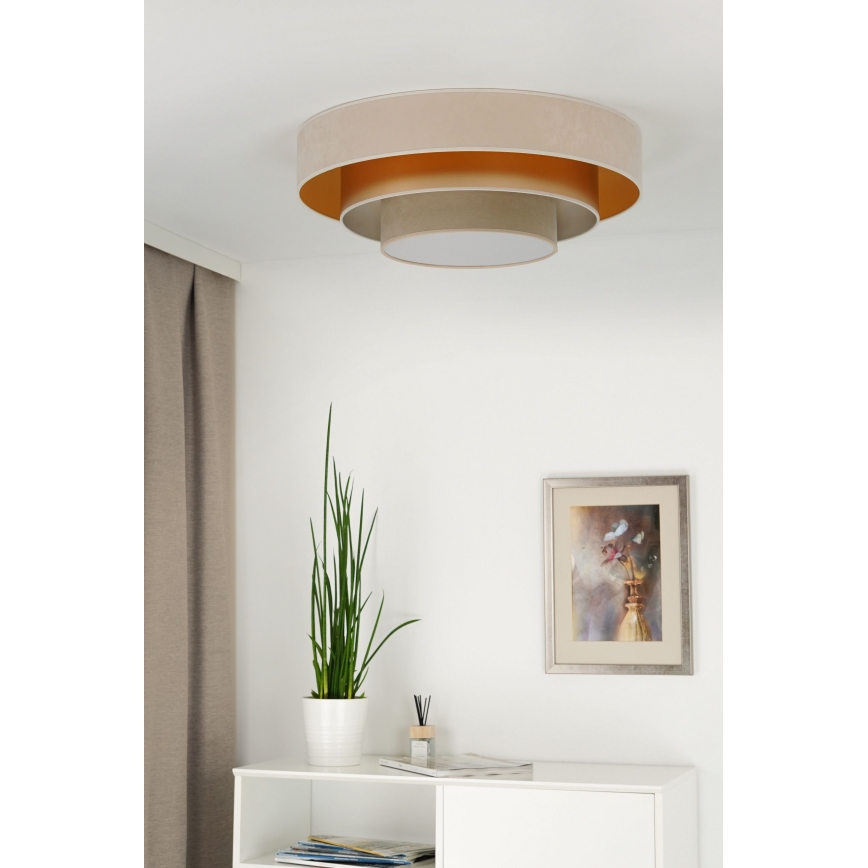 Duolla - LED-kattovalaisin LUNETA LED/26W/230V halkaisija 60 cm 4000K kerma/kulta/beige