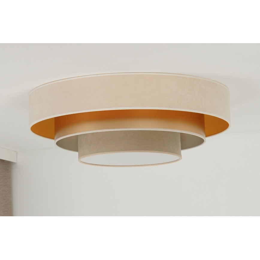 Duolla - LED-kattovalaisin LUNETA LED/26W/230V halkaisija 60 cm 4000K kerma/kulta/beige