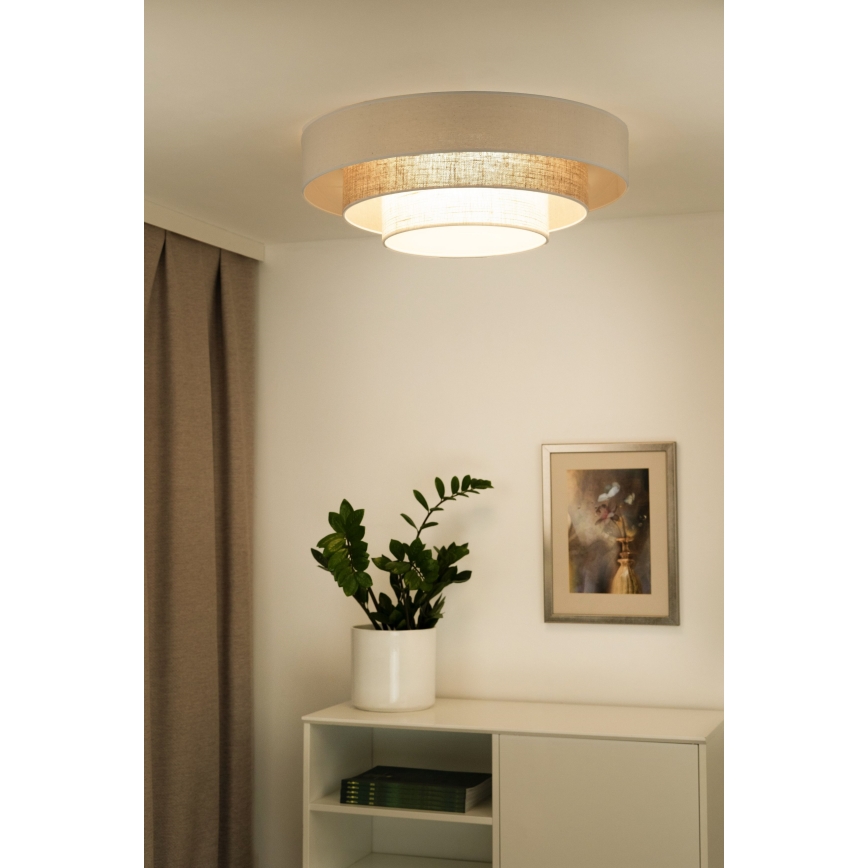 Duolla - LED-kattovalaisin LUNETA LED/26W/230V halkaisija 60 cm 4000K kerma/ruskea