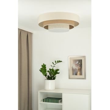 Duolla - LED-kattovalaisin LUNETA LED/26W/230V halkaisija 60 cm 4000K kerma/ruskea