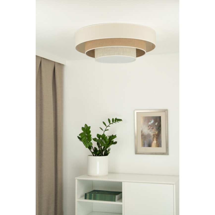 Duolla - LED-kattovalaisin LUNETA LED/26W/230V halkaisija 60 cm 4000K kerma/ruskea