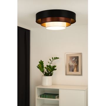 Duolla - LED-kattovalaisin LUNETA LED/26W/230V halkaisija 60 cm 4000K musta/kupari/valkoinen