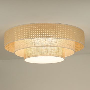 Duolla - LED-kattovalaisin LUNETA LED/26W/230V halkaisija 60 cm 4000K rottinki/beige/ruskea