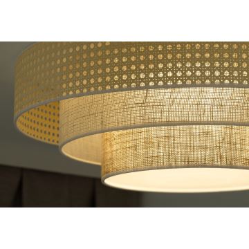 Duolla - LED-kattovalaisin LUNETA LED/26W/230V halkaisija 60 cm 4000K rottinki/beige/ruskea