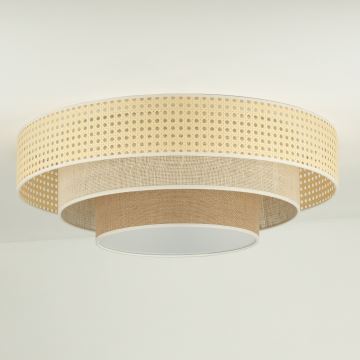 Duolla - LED-kattovalaisin LUNETA LED/26W/230V halkaisija 60 cm 4000K rottinki/beige/ruskea