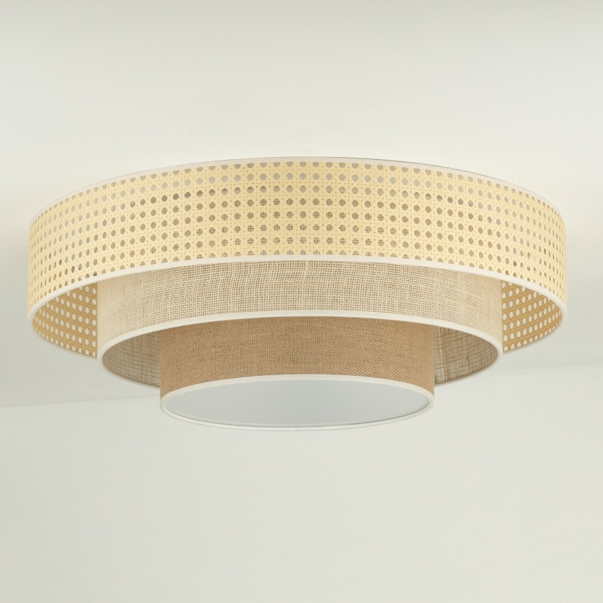 Duolla - LED-kattovalaisin LUNETA LED/26W/230V halkaisija 60 cm 4000K rottinki/beige/ruskea