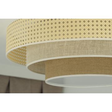 Duolla - LED-kattovalaisin LUNETA LED/26W/230V halkaisija 60 cm 4000K rottinki/beige/ruskea