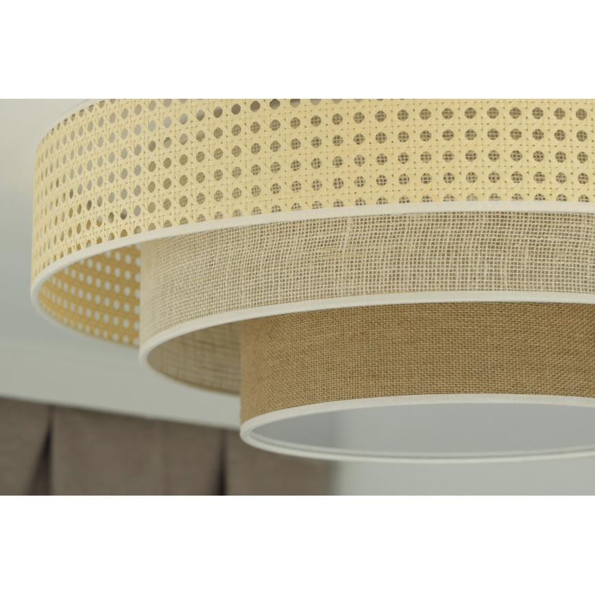 Duolla - LED-kattovalaisin LUNETA LED/26W/230V halkaisija 60 cm 4000K rottinki/beige/ruskea