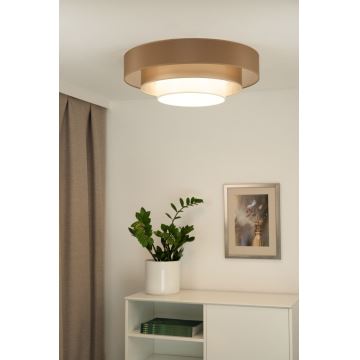 Duolla - LED-kattovalaisin LUNETA LED/26W/230V halkaisija 60 cm 4000K ruskea/kulta/valkoinen