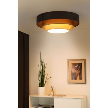 Duolla - LED-kattovalaisin LUNETA LED/26W/230V halkaisija 60 cm 4000K ruskea/kulta/kerma