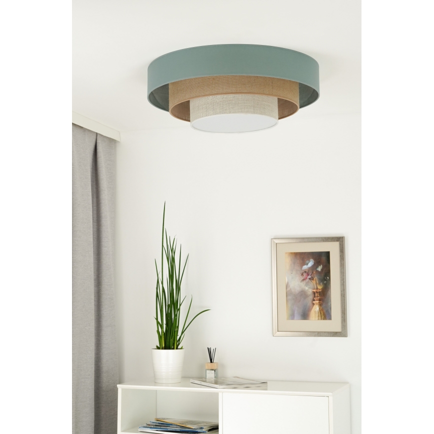 Duolla - LED-kattovalaisin LUNETA LED/26W/230V halkaisija 60 cm 4000K turkoosi/beige/kerma