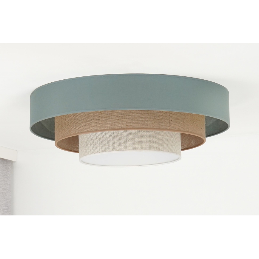 Duolla - LED-kattovalaisin LUNETA LED/26W/230V halkaisija 60 cm 4000K turkoosi/beige/kerma